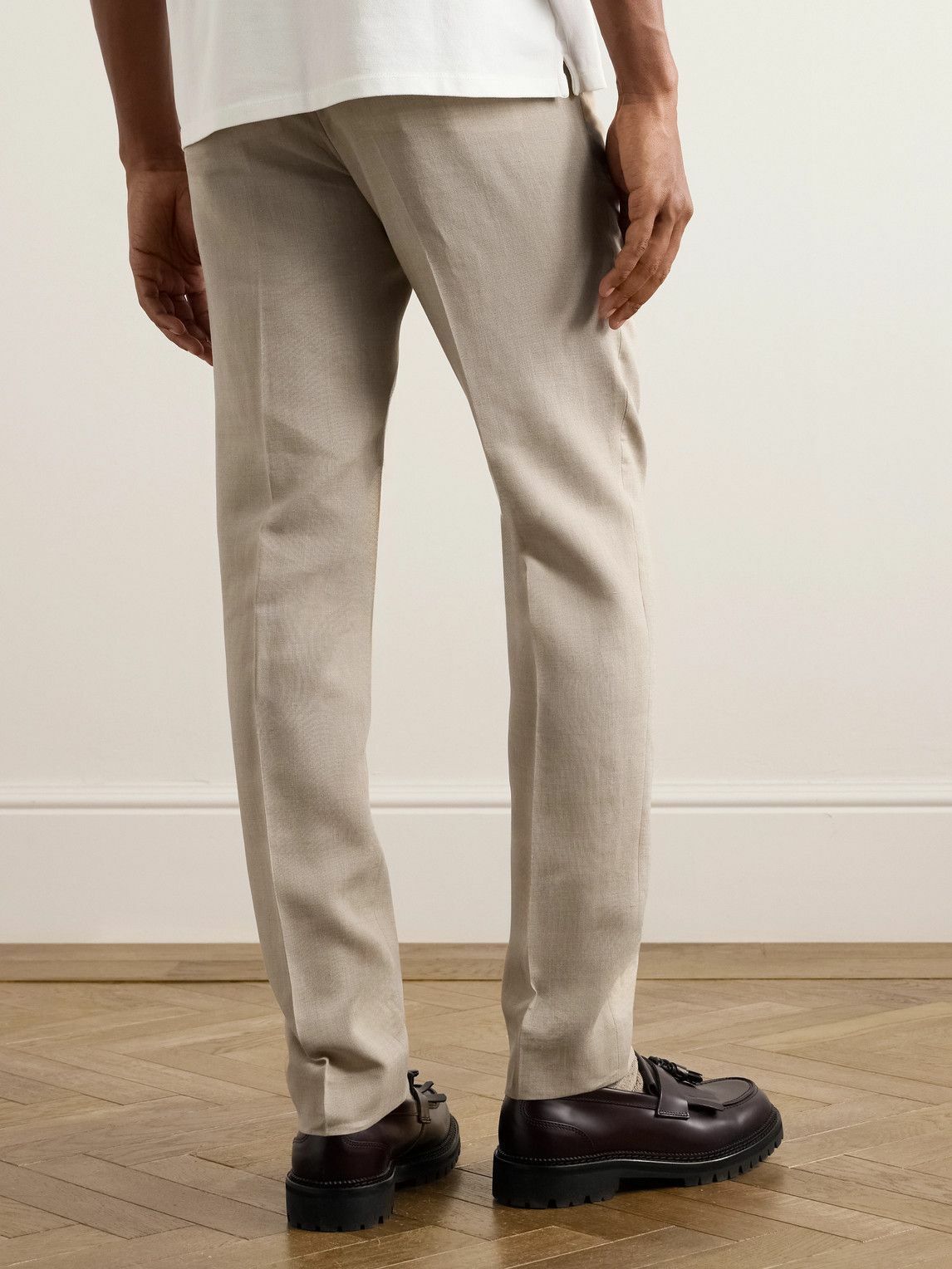 Club Monaco - Straight-Leg Linen-Blend Suit Trousers - Neutrals