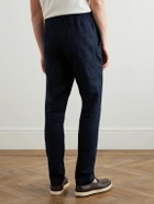 Kingsman - Straight-Leg Linen Drawstring Trousers - Blue