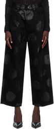 Y's Black Printed Jeans