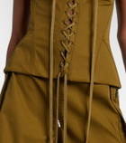 McQueen Cutout lace-up cotton corset top