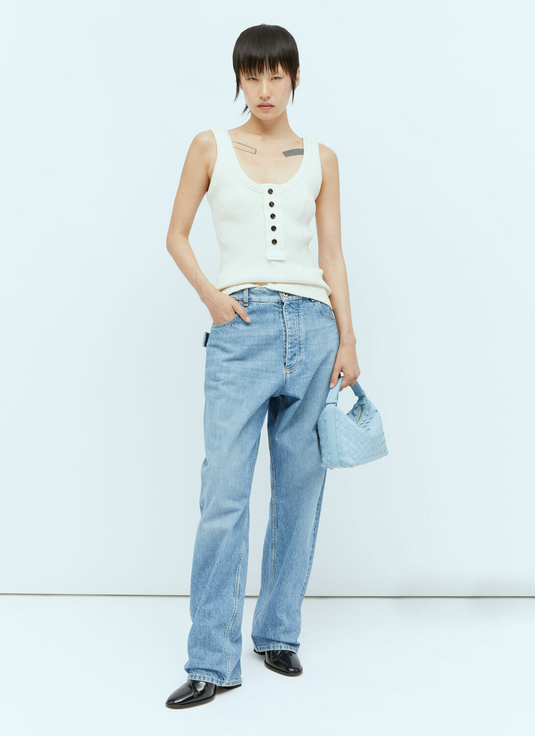 Bottega Veneta Raised Placket Tank Top
