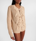 Elie Saab Floral-appliqué crochet cardigan
