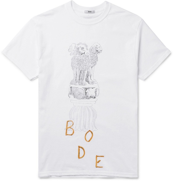 Photo: BODE - Printed Cotton-Jersey T-Shirt - White