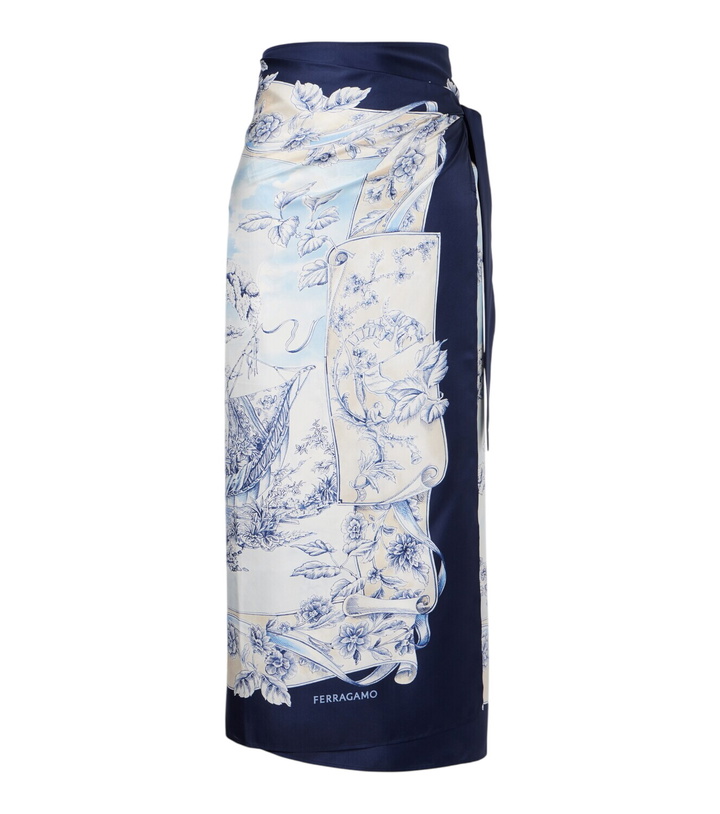Photo: Ferragamo Printed silk wrap skirt