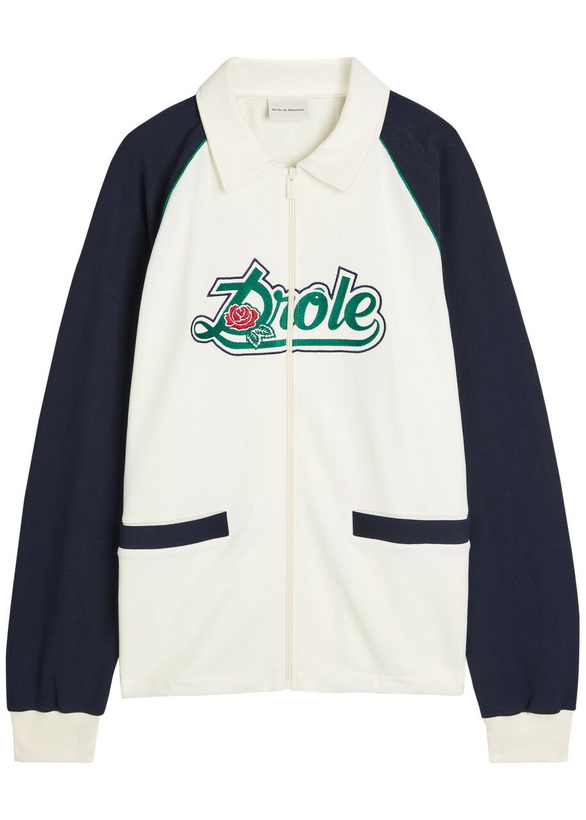 Photo: DRÔLE DE Monsieur La Veste Piqué Drôle Logo Cotton Jacket Off White