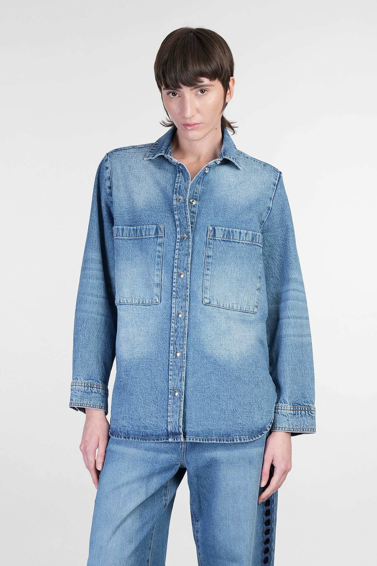 【送料&関税込】IRO Lydie Denim Jackets In Blue Cotton IRO Lydie Denim Jackets In Blue Cotton Iro