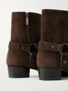 SAINT LAURENT - Wyatt Studded Suede Chelsea Boots - Brown
