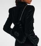 Roger Vivier Pilgrim Mini beaded velvet bucket bag