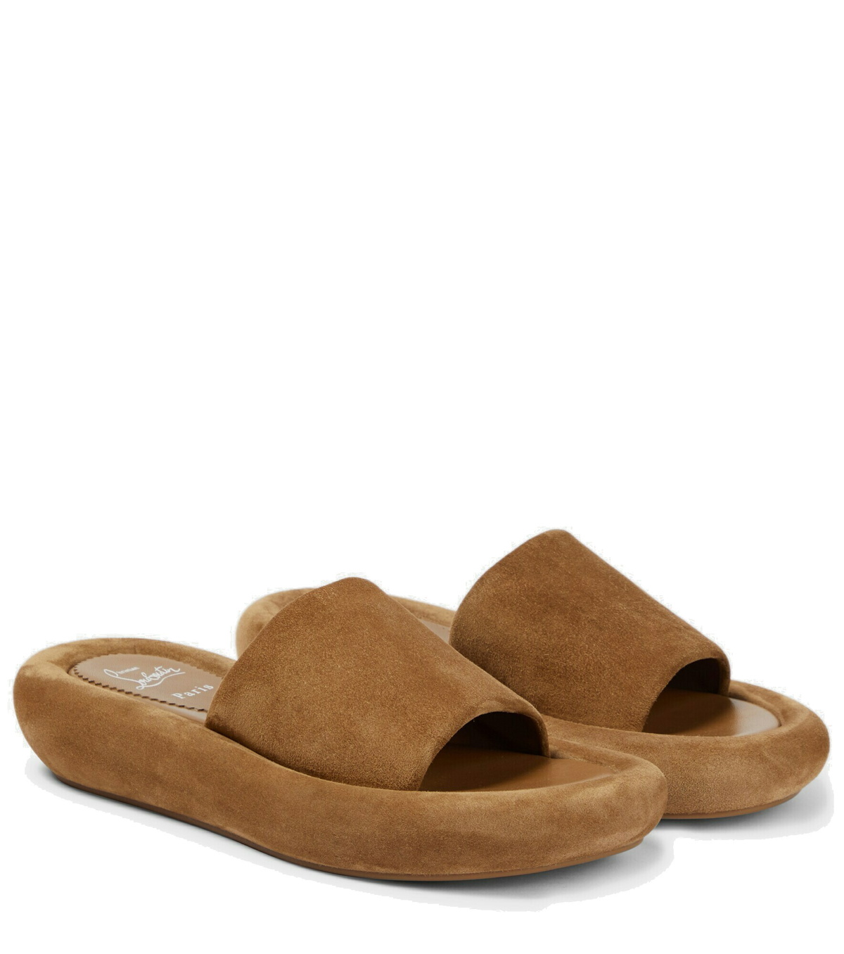 Crossimule Slides in Brown - Christian Louboutin