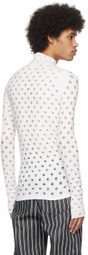 Maisie Wilen White Perforated Turtleneck