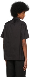 Isaia Black Camp Collar Comfort Shirt