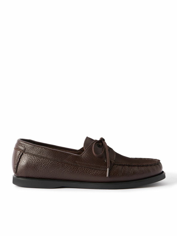 Photo: Saman Amel - City Moc Full-Grain Leather Boat Shoes - Brown