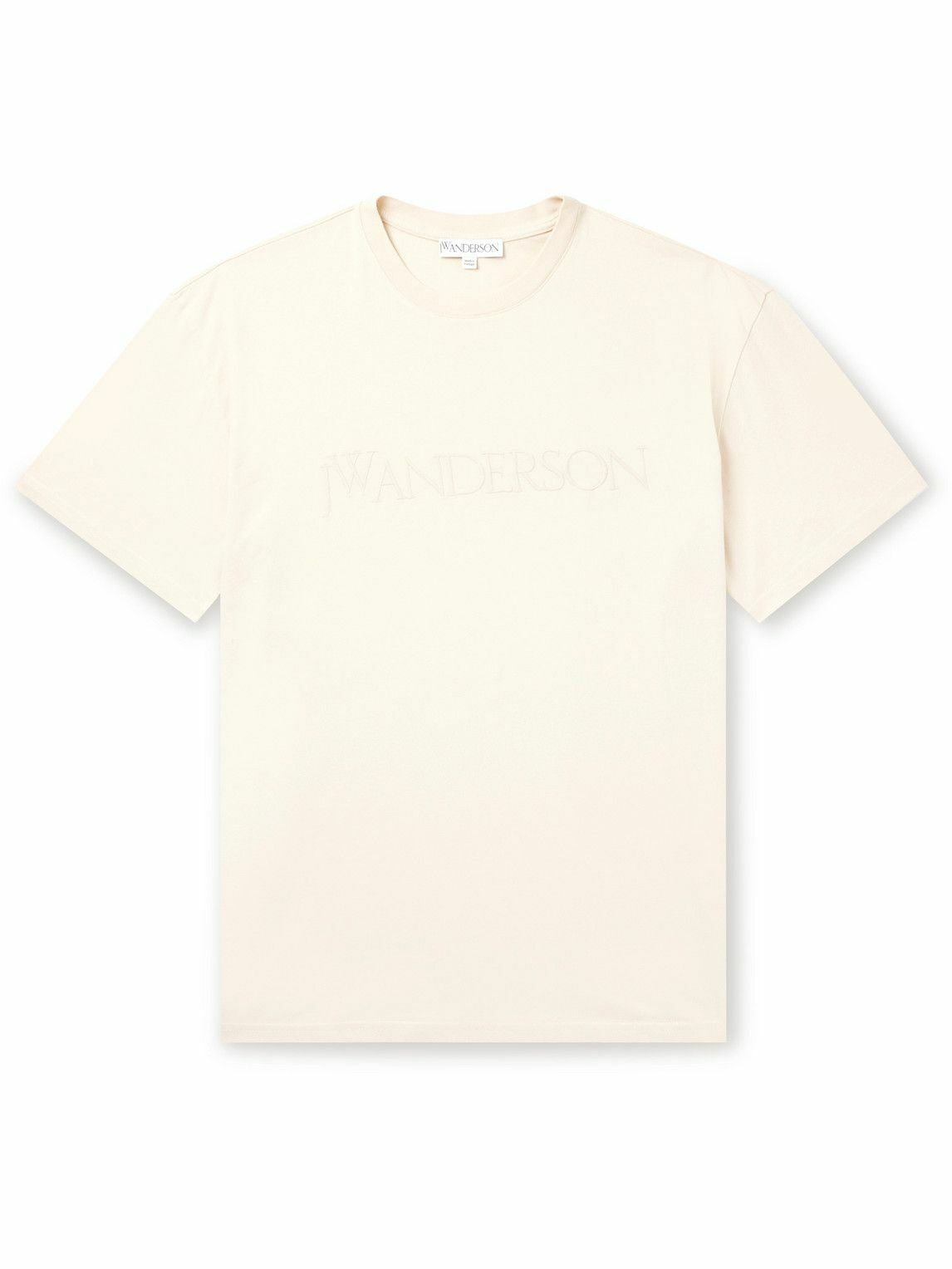 JW Anderson - Logo-Embroidered Cotton-Jersey T-Shirt - Neutrals JW Anderson