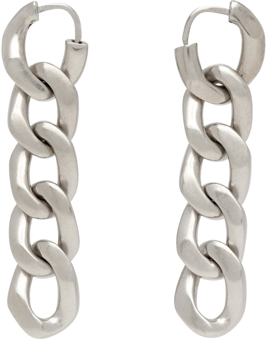ピアス MAISON MARGIELA Chain-link Sterling Silver Earrings Maison Margiela Chain-link Sterling Silver Earrings In