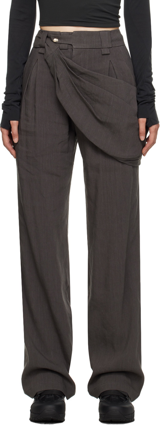 Hyein Seo Gray Belt Bag Trousers