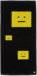 Acne Studios Black & Yellow Logo Towel
