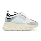 Versace White and Purple Chain Reaction Sneakers