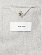 Lardini - Slim-Fit Double-Breasted Wool and Cashmere-Blend Flannel Suit Jacket - Gray