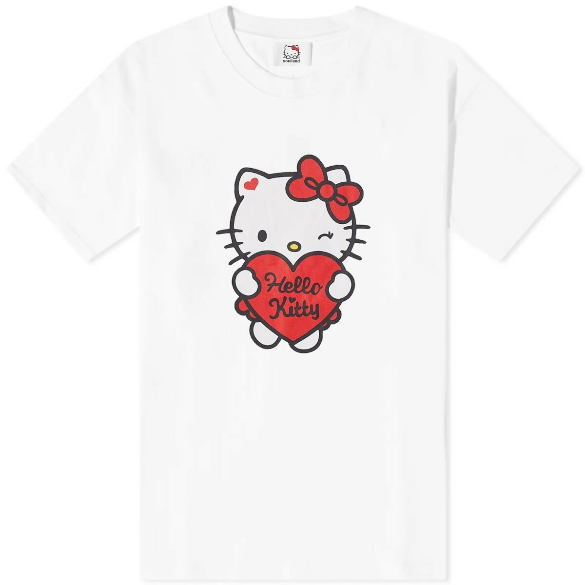 Photo: Soulland x Hello Kitty Heart T-Shirt in White