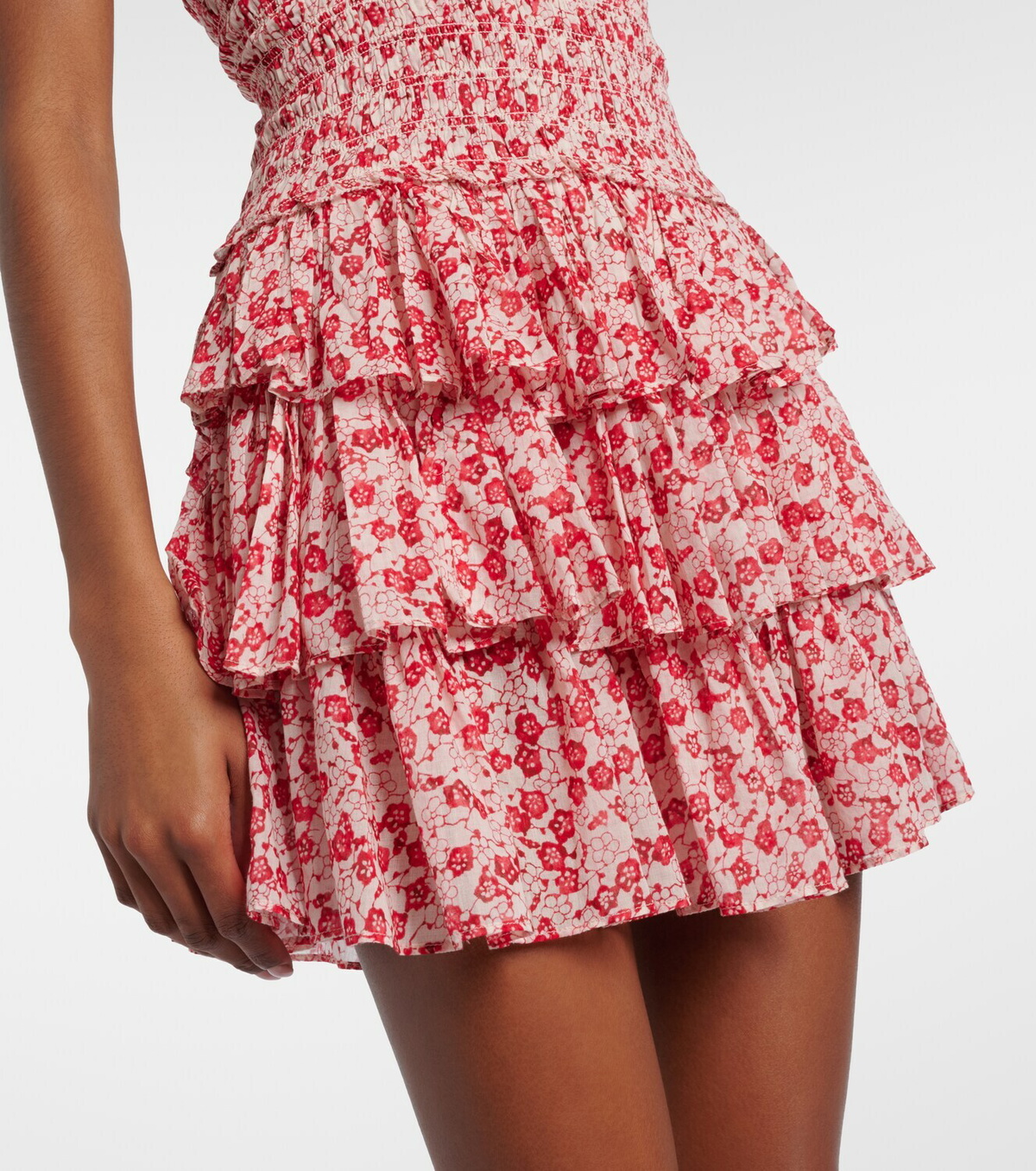 Marant Etoile Elodie floral smocked cotton minidress