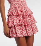 Marant Etoile Elodie floral smocked cotton minidress
