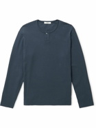 Mr P. - Cotton-Jersey Henley Pyjama Shirt - Blue