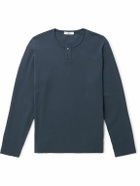 Mr P. - Cotton-Jersey Henley Pyjama Shirt - Blue