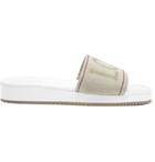 Loewe - Paula's Ibiza Logo-Embroidered Canvas Slides - Neutrals