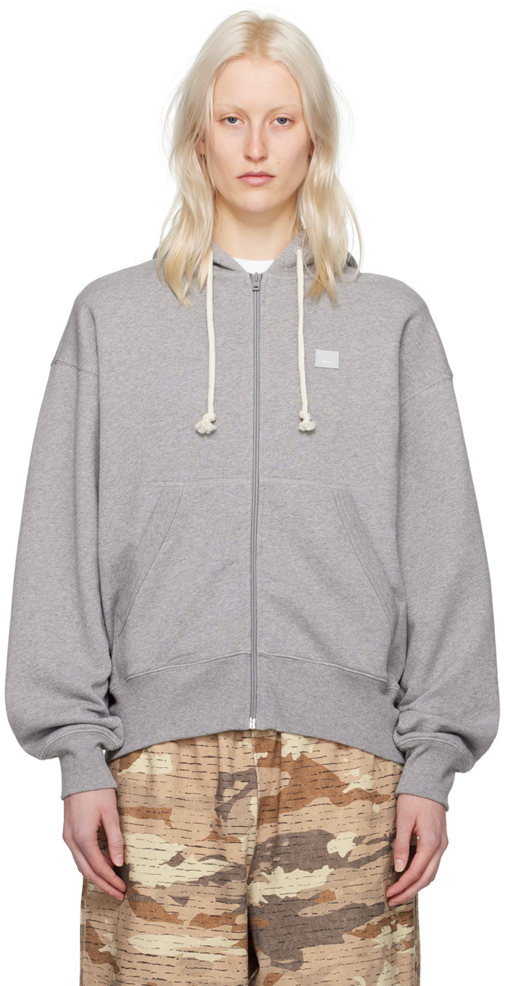 Acne Studios Gray Zip Hoodie Acne Studios
