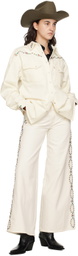Anna Sui White Studded Jeans