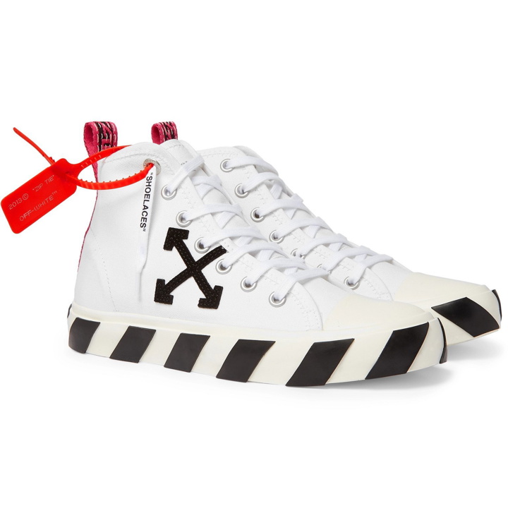 Photo: Off-White - Logo-Appliquéd Canvas Sneakers - White
