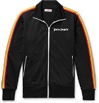Palm Angels - Slim-Fit Logo-Print Webbing-Trimmed Tech-Jersey Track Jacket - Men - Black