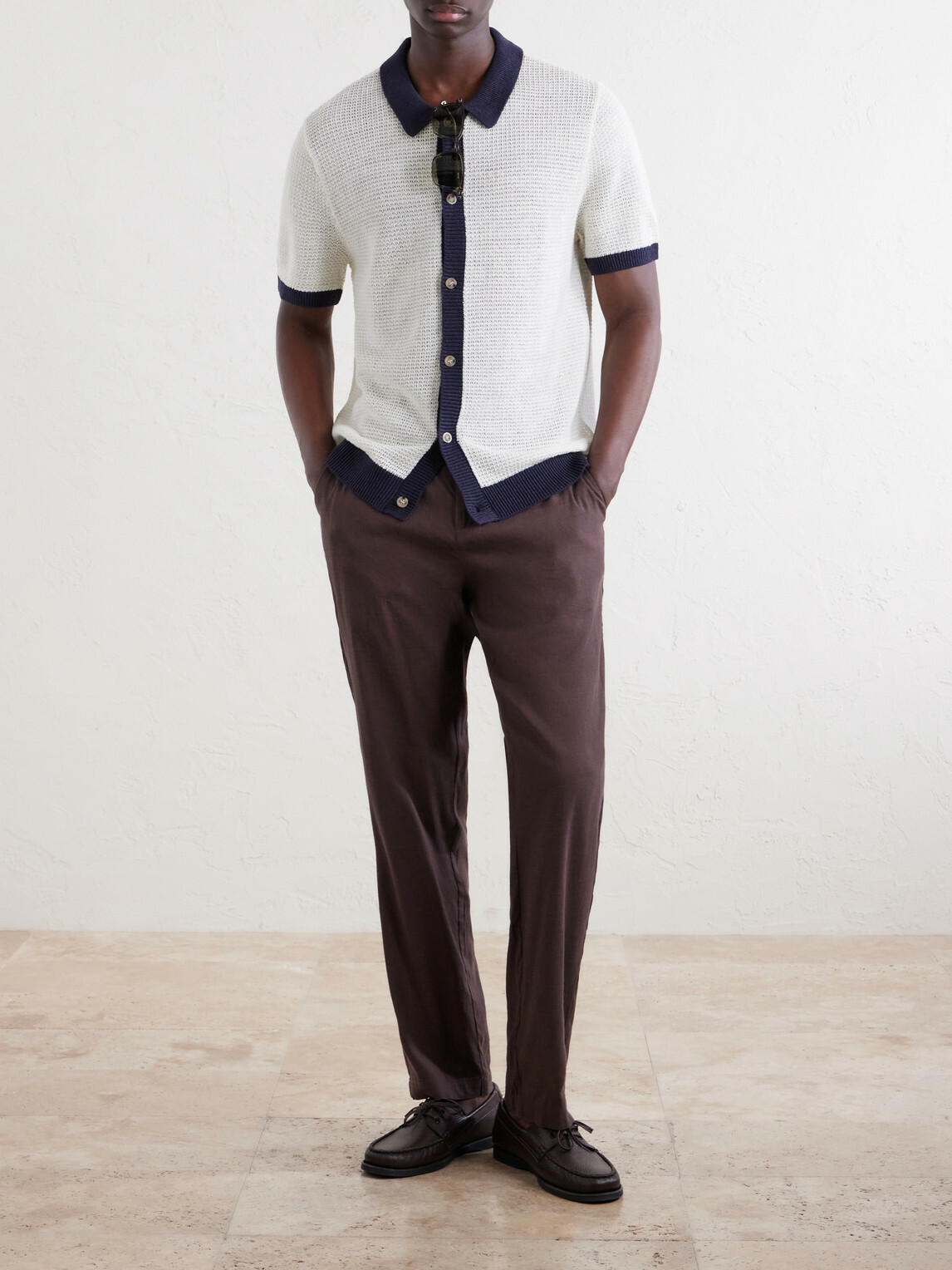 Onia - Straight-Leg Linen-Blend Trousers - Brown