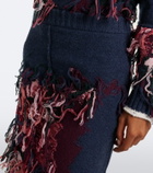 Erdem Fringed intarsia wool midi skirt
