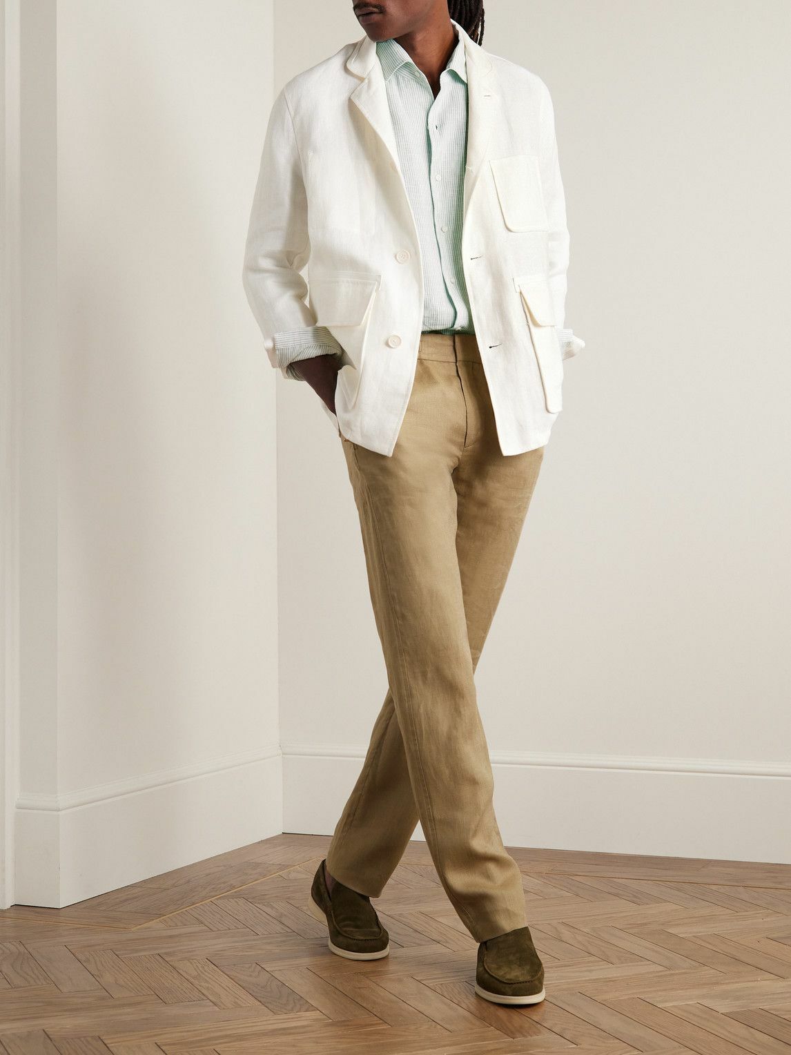 Loro Piana - Andre Striped Linen Shirt - Green