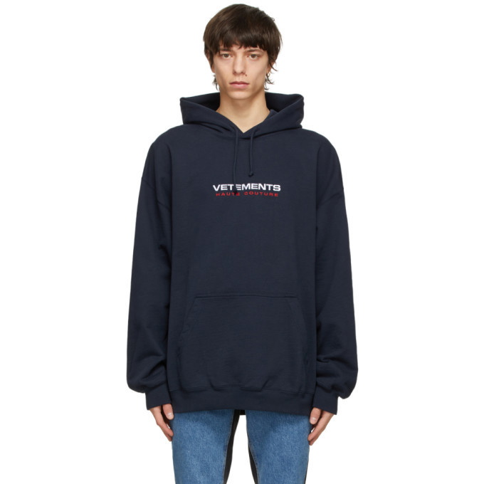 Photo: VETEMENTS Navy Haute Couture Logo Hoodie