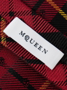McQueen - 8cm Logo-Embroidered Checked Silk Tie