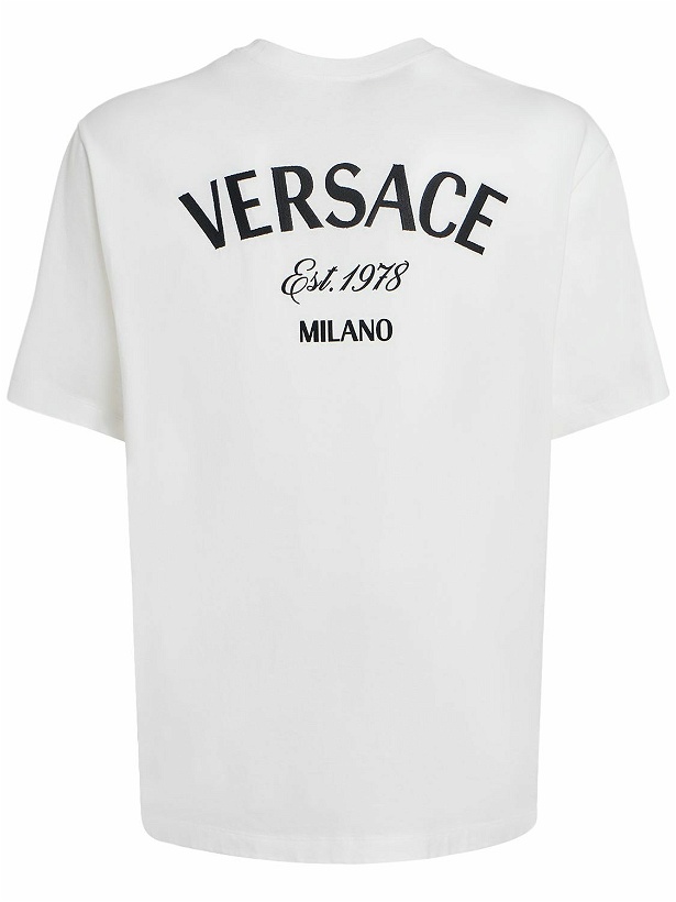 Photo: VERSACE - Logo Embroidery Cotton T-shirt