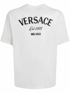 VERSACE - Logo Embroidery Cotton T-shirt