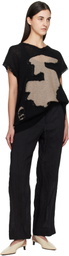MM6 Maison Margiela Black Abstract Colourblock V-Neck Vest