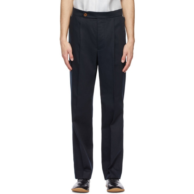 Photo: King and Tuckfield Navy Pleat Trousers