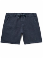 Hartford - Slim-Fit Linen-Chambray Drawstring Shorts - Blue
