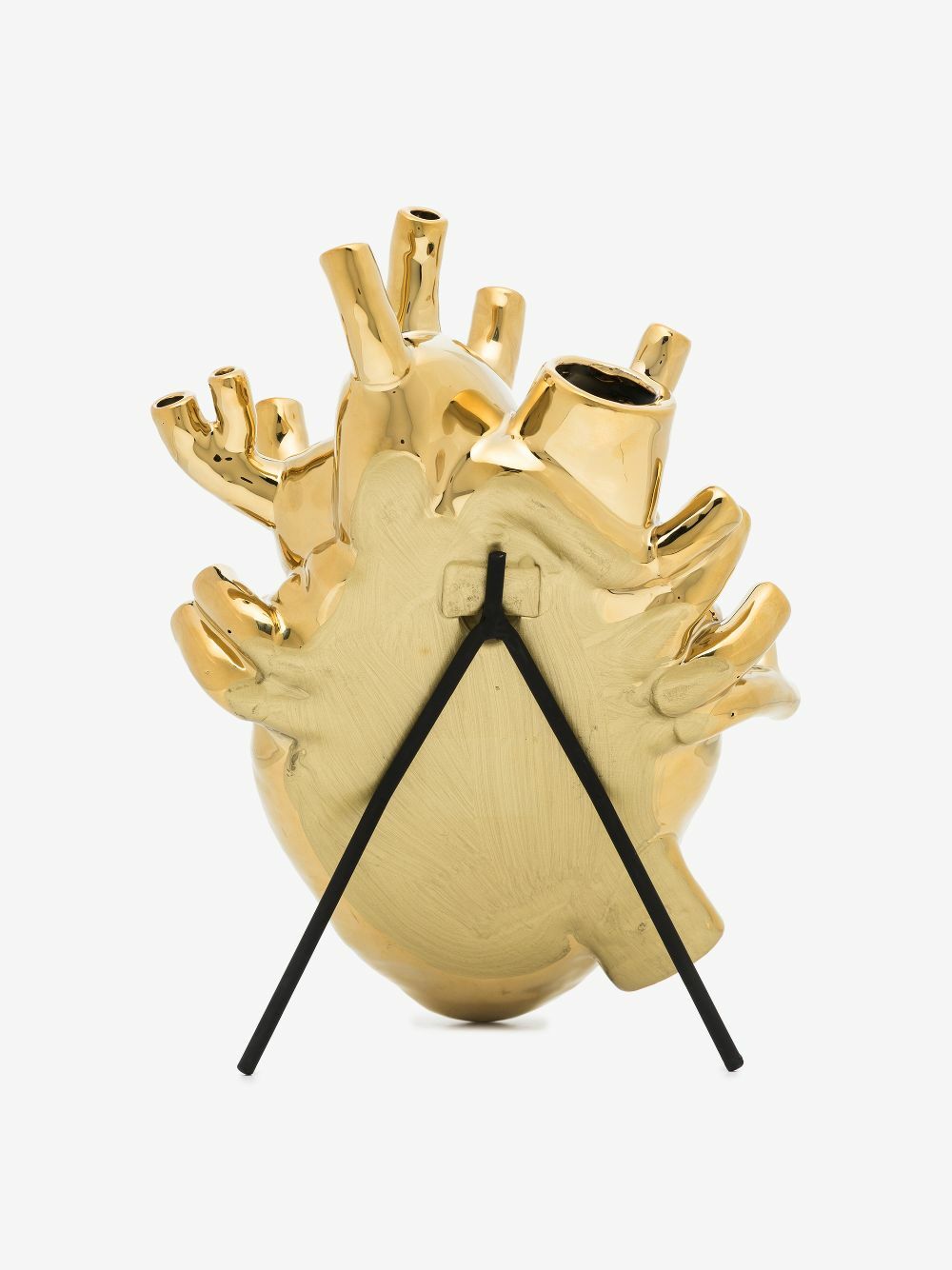 Seletti Gold Tone Love In Bloom Heart Vase