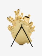 Seletti Gold Tone Love In Bloom Heart Vase