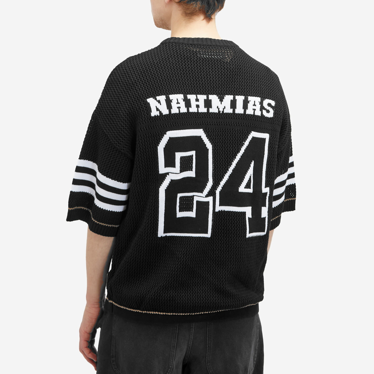 Nahmias Men's Knit 24 Football Shirt in Black Nahmias