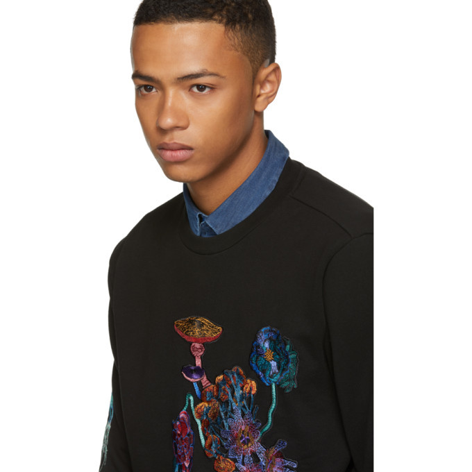 Paul Smith Black All Over Floral Embroidery Sweatshirt Paul Smith