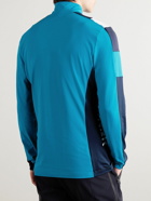 Bogner - Mica Colour-Block Logo-Print Stretch-Jersey Half-Zip Base Layer - Blue