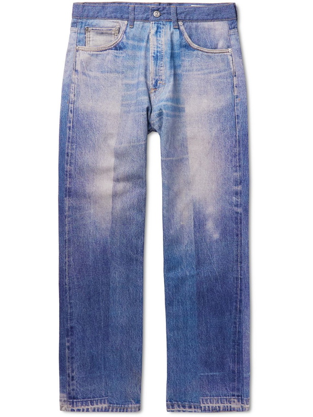 Photo: Our Legacy - Third Cut Straight-Leg Distressed Printed Jeans - Blue