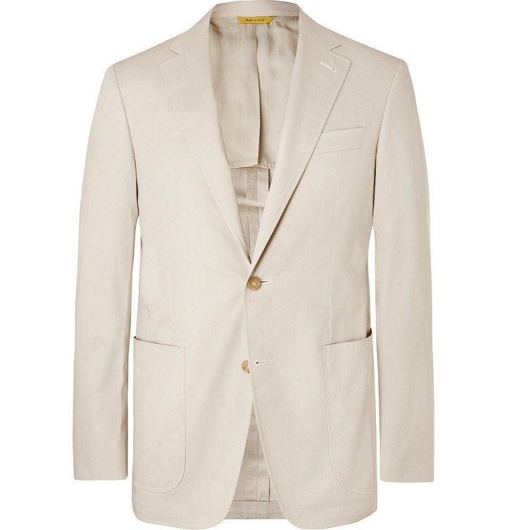 Photo: Canali - Stone Stretch-Cotton Suit Jacket - Men - Beige