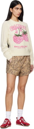 GANNI Off-White Graphic Wool Sweater